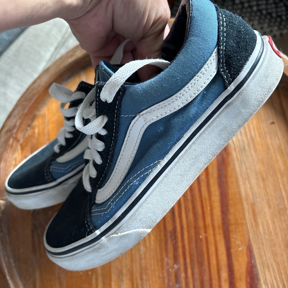 Vans Blue and Black Sneakers with White Accents